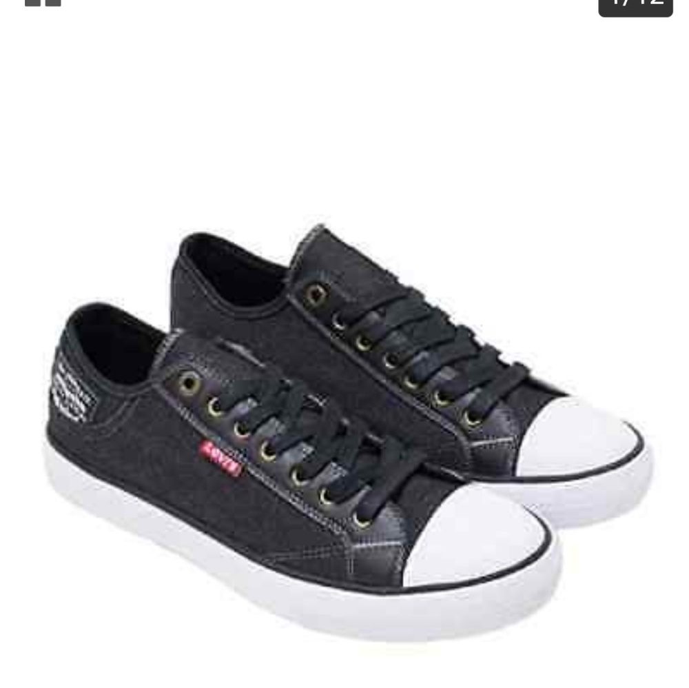 Levis Boys Stan Buck C Black Denim Sneaker sz 4 NIB